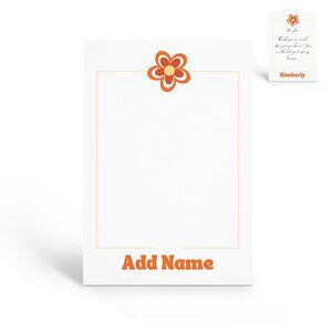 Boho Flower Thank You Note Cards with Your Name